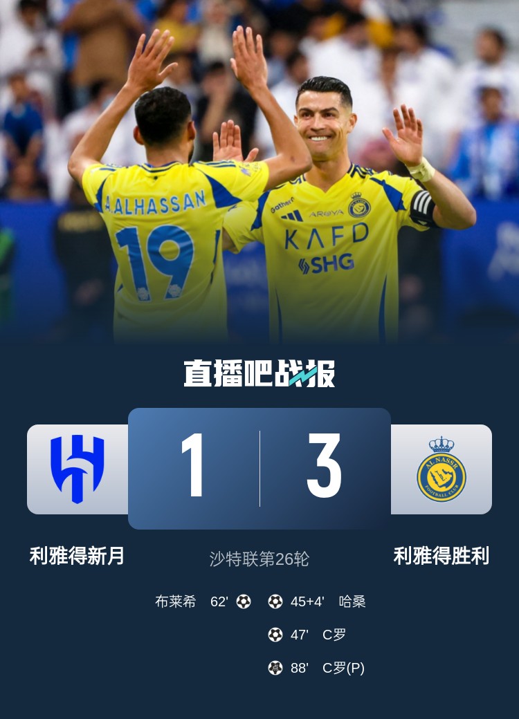 新月后卫坦承德比表现：胜利发挥更胜一筹，我们必须弥补+纠错